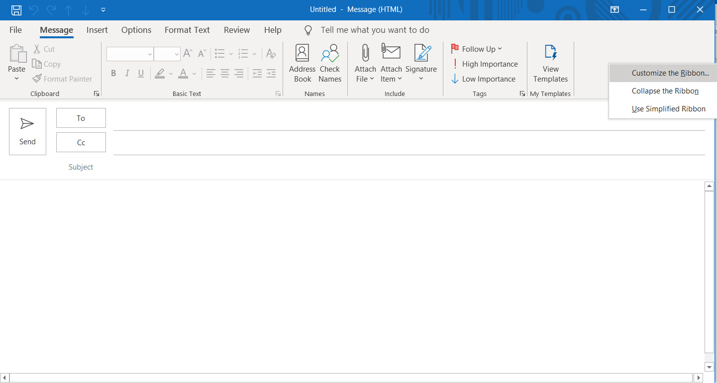 send html email in outlook 365