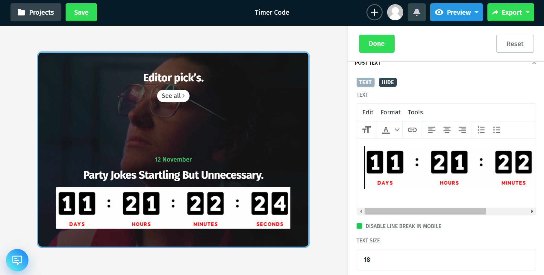 Countdown timer into your email template