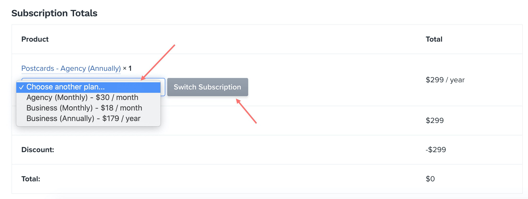 Switch Subscription
