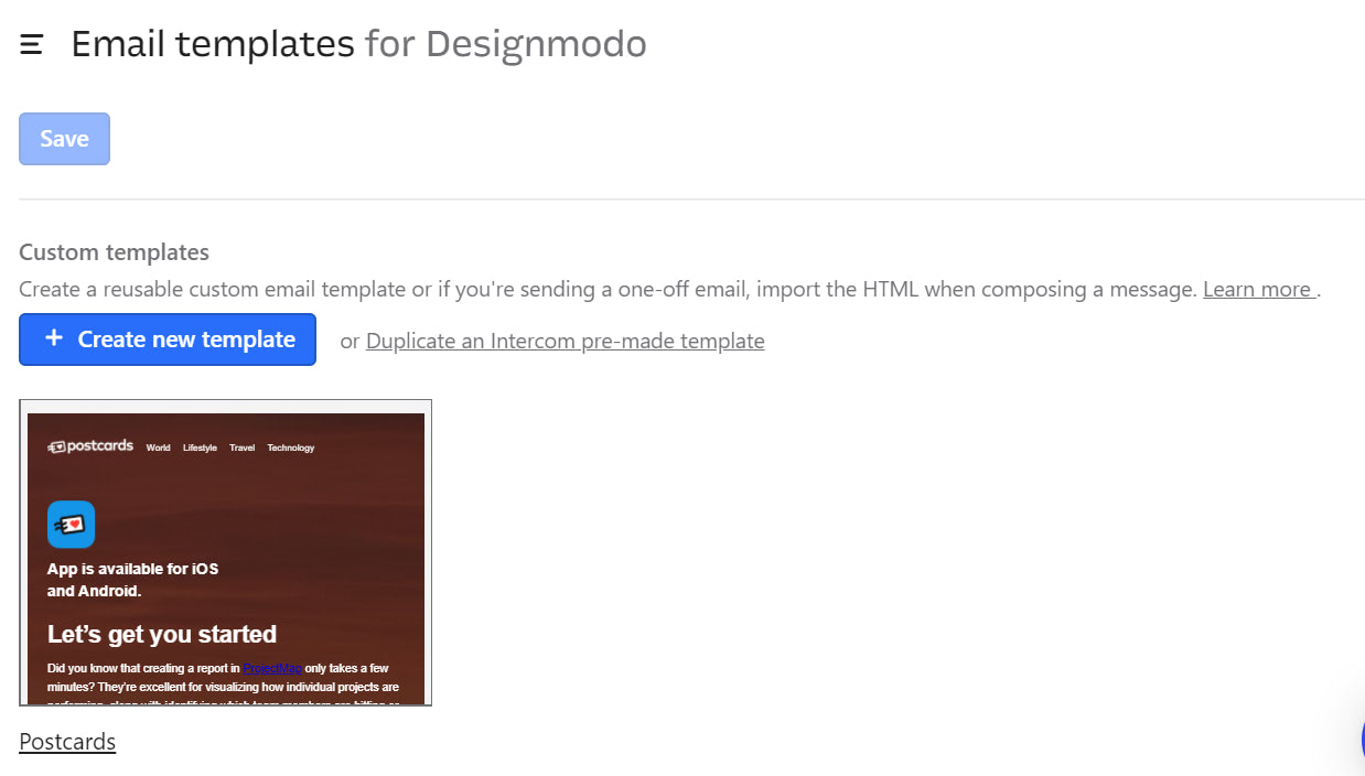 How To Upload An Email Template In Intercom Designmodo Help