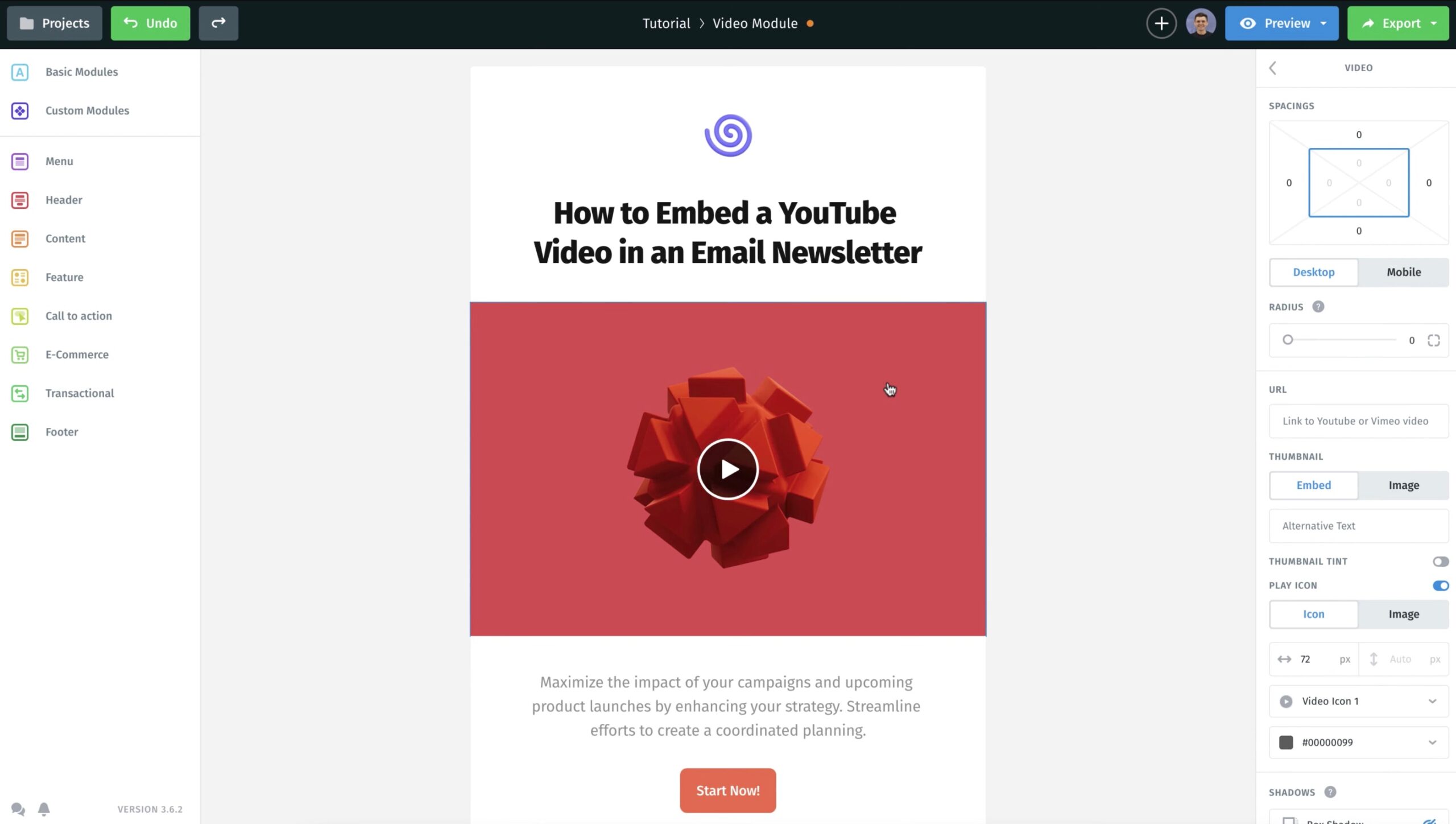 Embed YouTube Video Into Email