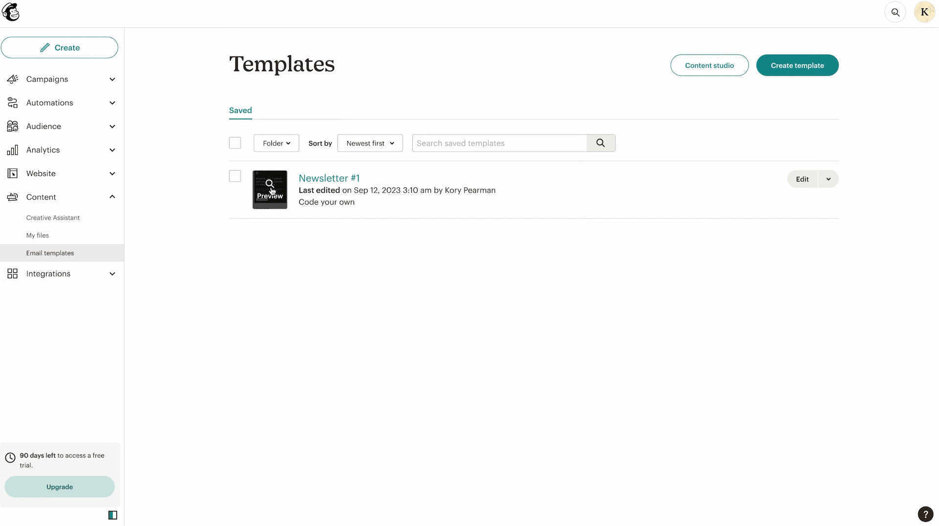 Verify Your Template in MailChimp